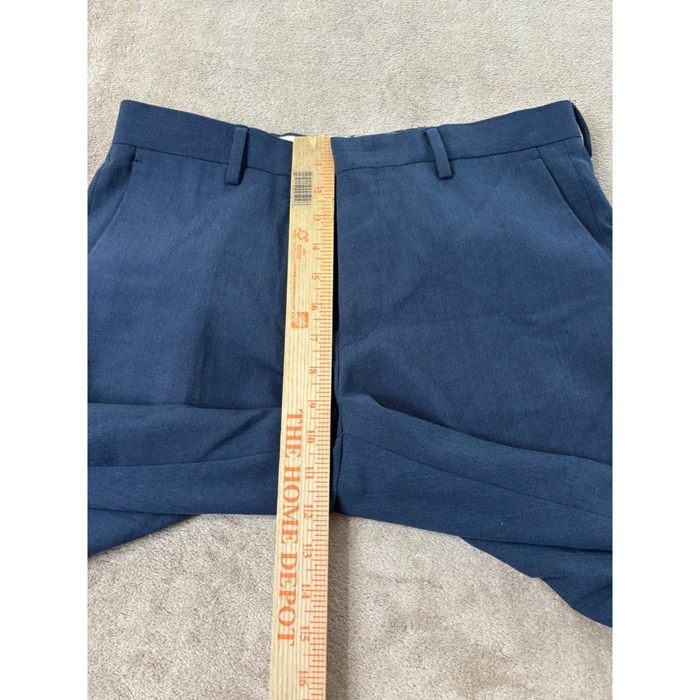 J. Crew Tollegno 1900 Dress Pants Men's Slim Fit 30x30 Blue Wool Trousers EUC